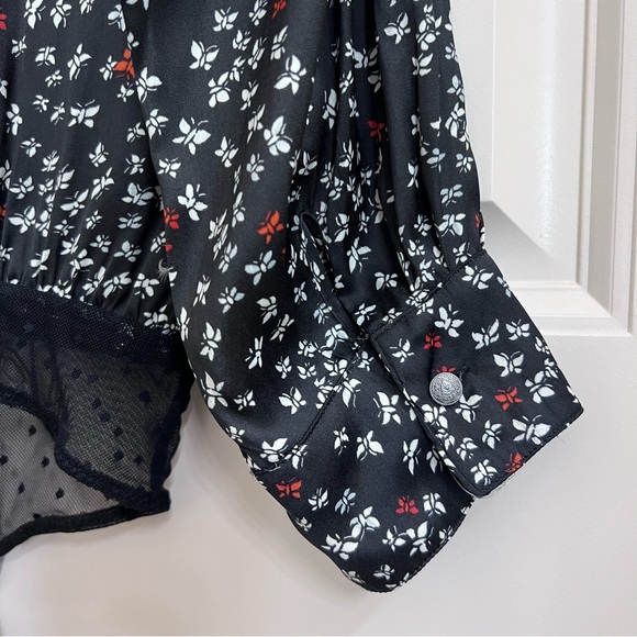 Free People Intimately Bodysuit Butterfly Print in Black/Red/White, Size XS, NWT - Picture 5 of 8